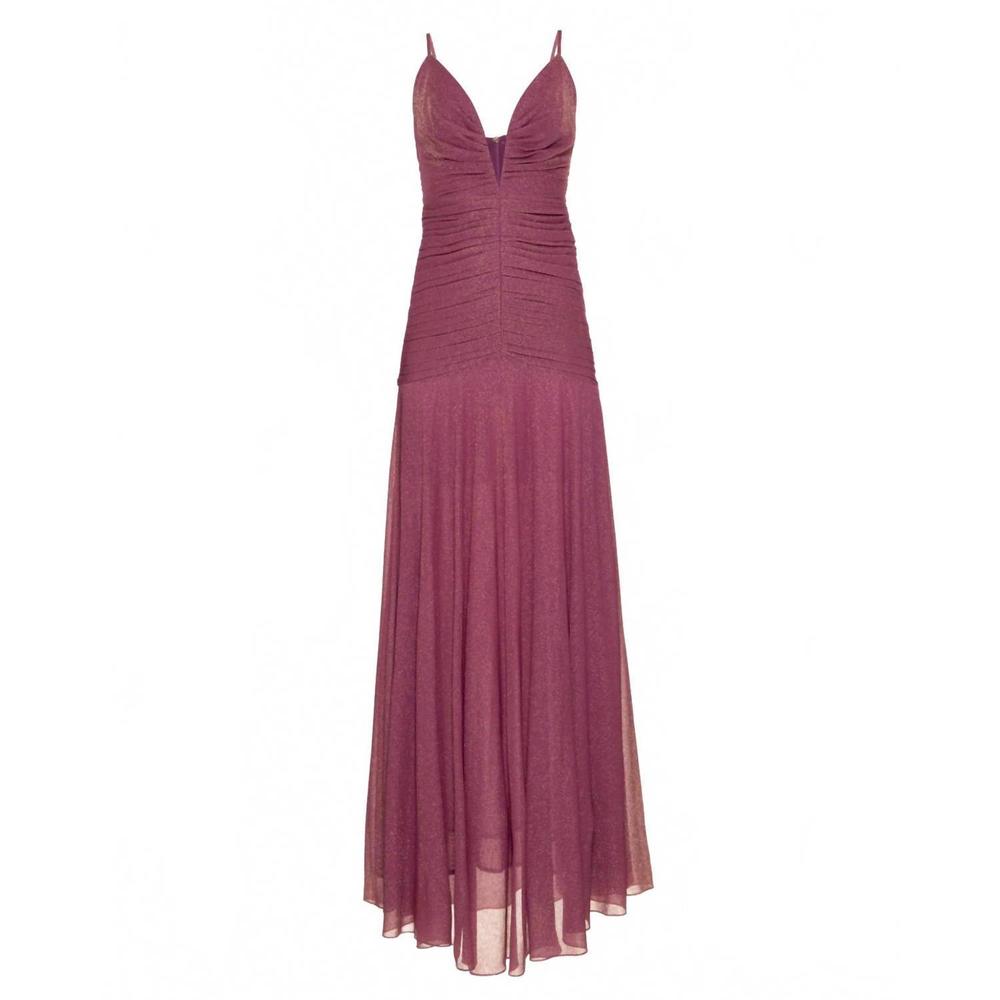 NEW PATBO metallic plunge maxi gown in lilac - Picture 4 of 4